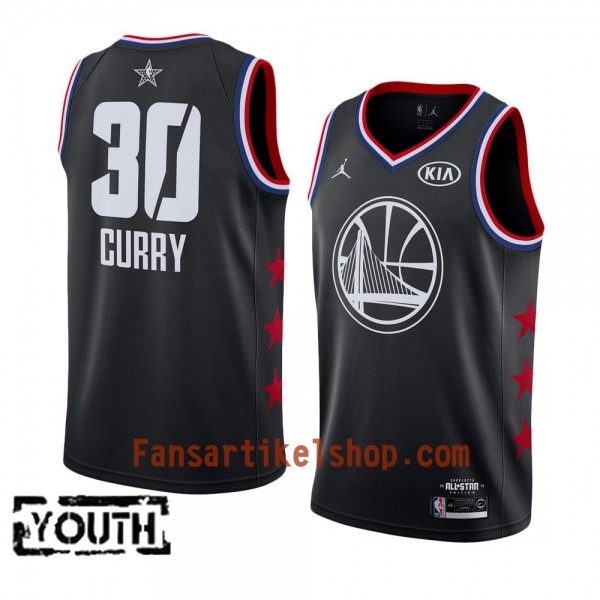 Golden State Warriors Trikot Stephen Curry 30 2019 All-Star Jordan Brand Schwarz Swingman - Kinder